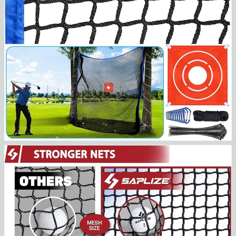Golf Practice Net with Target - Black and Blue